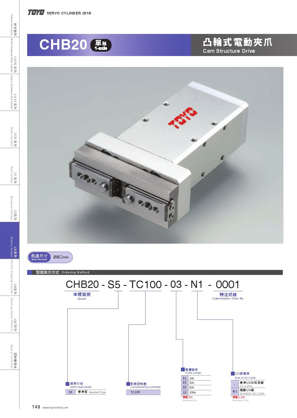 東佑達(dá)連桿式電動夾爪CHB